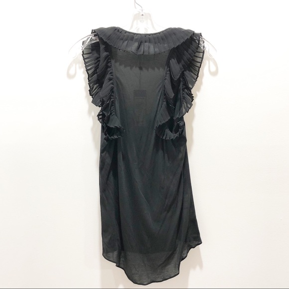 BCBG Black Top with Ruffle Neckline - NWT - Picture 3 of 5